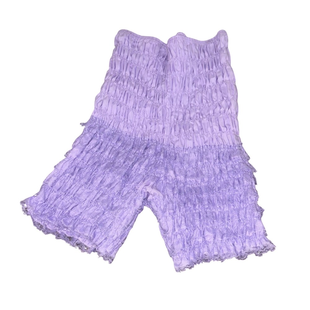 Vtg 70s Sams ruffled bloomers shorts lavender nylon lace Lace Pettipants XL NOS
